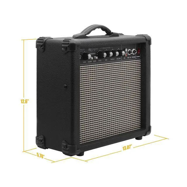 Alt view image 2 of 7 - 20W Electric Guitar Amplifier - Clean and Distortion Channel - 3 Band Equalization and CD Line Input - Recording Studio, Practice Room, Small Courtyard (6.5", Black)