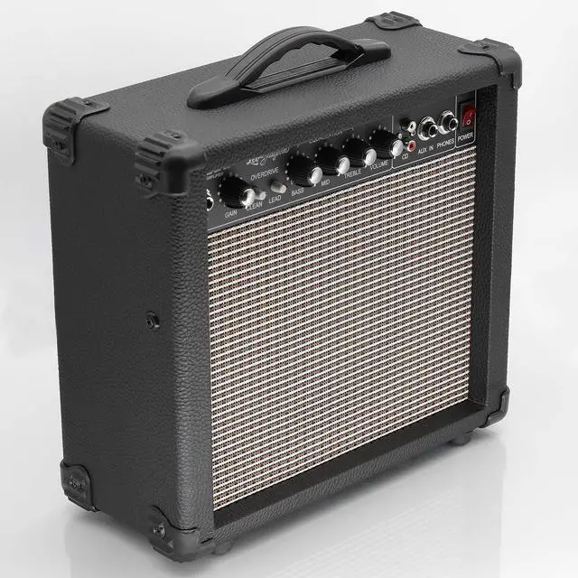 Alt view image 3 of 7 - 20W Electric Guitar Amplifier - Clean and Distortion Channel - 3 Band Equalization and CD Line Input - Recording Studio, Practice Room, Small Courtyard (6.5", Black)