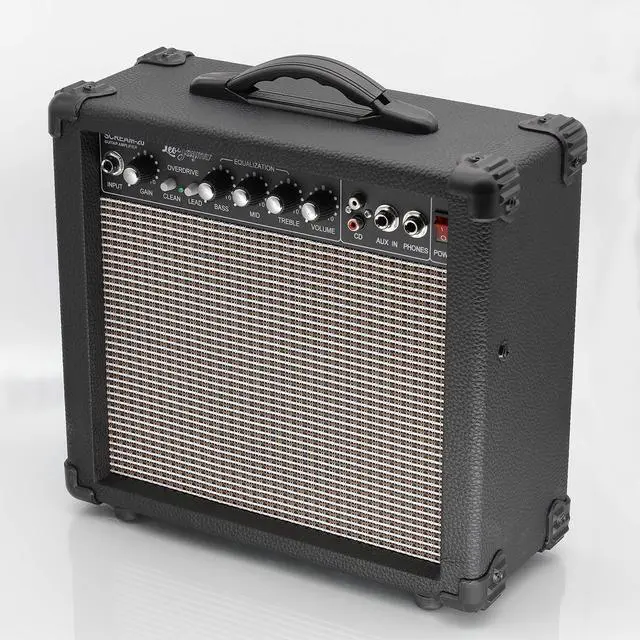 Alt view image 5 of 7 - 20W Electric Guitar Amplifier - Clean and Distortion Channel - 3 Band Equalization and CD Line Input - Recording Studio, Practice Room, Small Courtyard (6.5", Black)