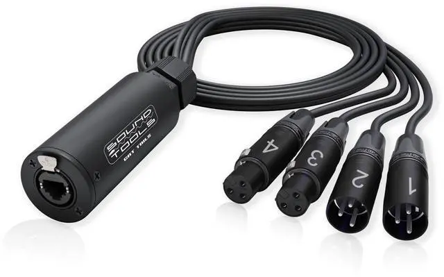 Main image of SoundTools CAT Tails MFX Aluminum Housing for Stage & Live Sound | 4 Channel 2 Female + 2 Male XLR to EtherCON Breakout Tails Send/Return for Analog Audio Over CAT5e/6/7 Neutrik Connectors