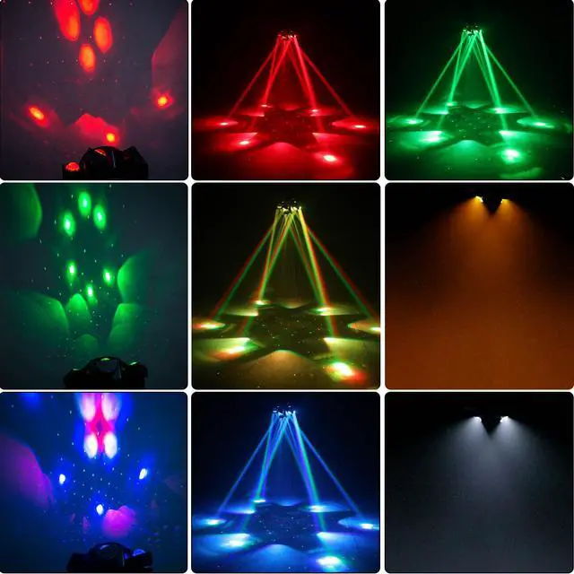 Alt view image 3 of 6 - Moving Head DJ Lights 6-Arm Lamp with Remote Control 150w RGBW 4in1 LED DJ Stage Lights Moving Head Disco Light DMX512 & Sound Activated Rotating Light Starlight for Wedding Live House KTV Bar & Club