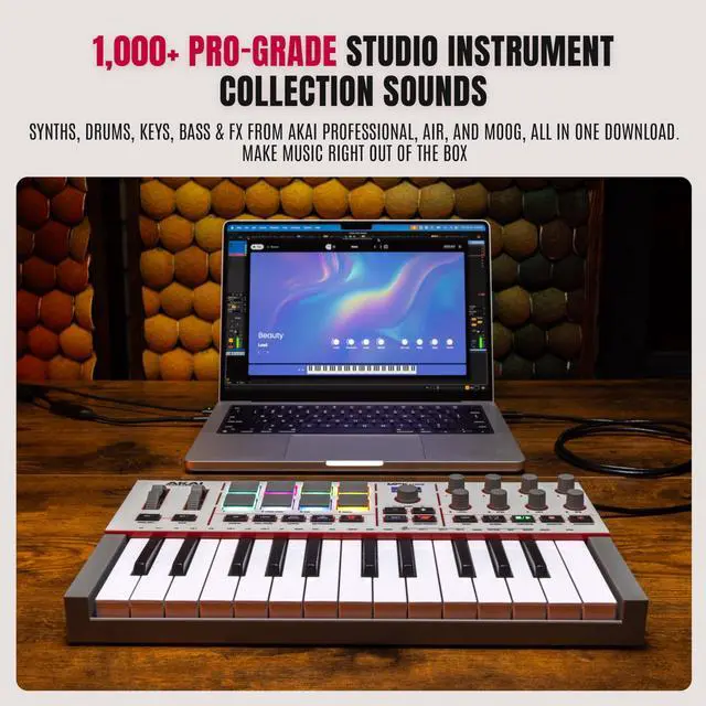 Alt view image 4 of 7 - MPK Mini IV USB-C MIDI Keyboard Controller for Beginners and Producers - MPC Drum Pads, 360° Knobs, Pitch and Mod Wheels, Production Software, Native Instruments Sound Package, Grey