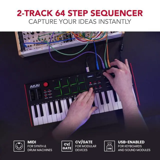 Alt view image 4 of 7 - MPK Mini Plus USB MIDI Keyboard Controller and M-AUDIO BX3 3.5" 120W Speakers, with Production Software