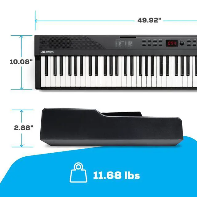 Alt view image 7 of 7 - 88 Key Keyboard Piano with 480 Sounds, Speakers, USB MIDI, Carry-Bag, Stand, Headphones, Pedal and Piano Lessons for Beginners