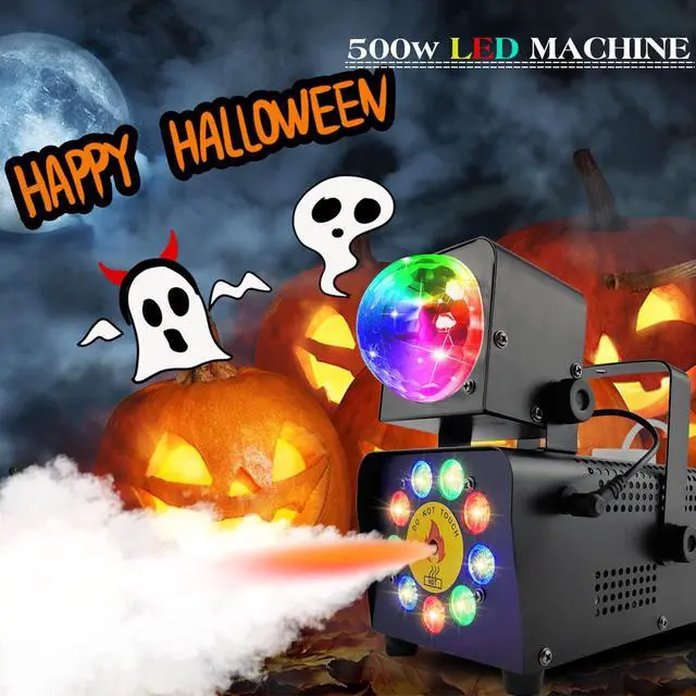 Alt view image 4 of 7 - Fog Machine with Disco Lights, 16 Colorful LED Smoke Machine, Wireless Remote Control for Indoor Outdoor Parties, Stage, DJ, Halloween & Events