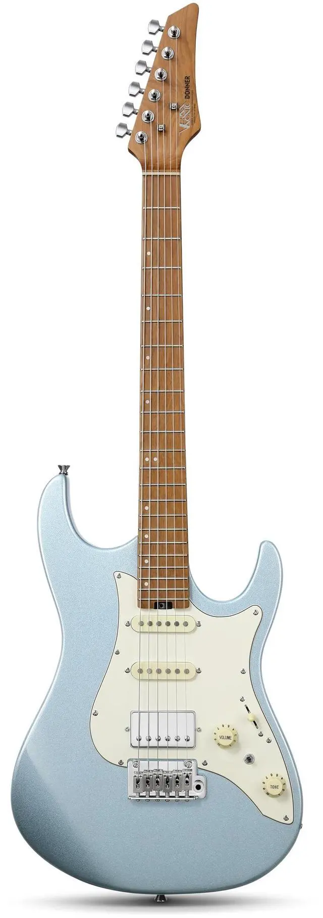 Main image of 39 Inch Electric Guitar, DST-550 Solid Double-cut Poplar Body Electric Guitar for Intermediate & Pro Players, 7 Tone-switching Options & Tremolo Bridge, Bonus Bag, Ice Blue