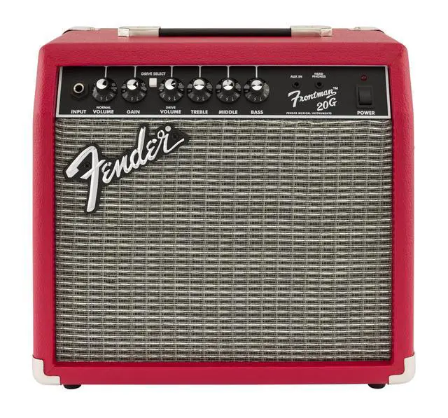 Main image of Frontman 20G Electric Guitar Amp with Special Design Speaker, Red | Beginner practice amp, built-in overdrive channel, 6-inch speaker, bedroom-ready, under $100