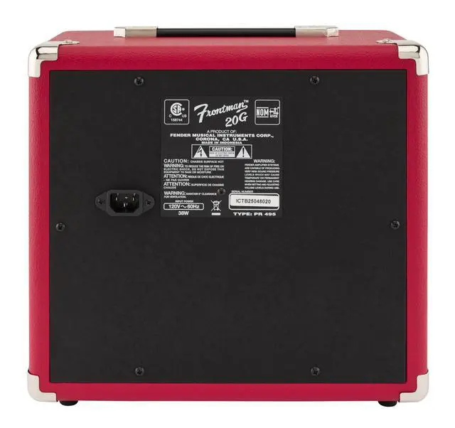 Alt view image 3 of 4 - Frontman 20G Electric Guitar Amp with Special Design Speaker, Red | Beginner practice amp, built-in overdrive channel, 6-inch speaker, bedroom-ready, under $100