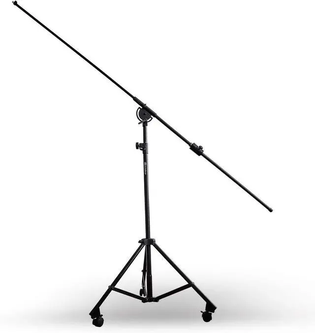 Main image of AxcessAbles Heavy Duty Microphone Boom Stand with Weighted Tripod Base | 80-inch Height Overhead Mic Stand | 96 Inch Boom Arm Stand | Shotgun Video Mic Stand | All Metal, No Plastic Parts