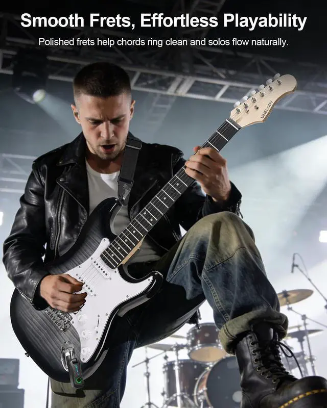 Alt view image 7 of 7 - UST-200 Beginner Electric Guitar Kit HSS Pickup, Versatile 5-Way Switch for Clean to High-Gain Tone, Full-Size ST Style Guitar for Starter & Intermediate Players, Gig Bag, Digital Tuner Black