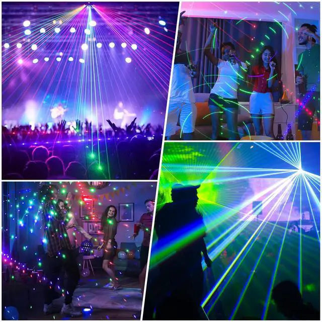 Alt view image 4 of 7 - Party Lights DJ Disco Light,9 Lens Stage Lighting Support DMX512 and Sound Activated with Remote Control Laser Lights for Parties Birthday Wedding Karaoke Bar KTV Club Stage Live Show