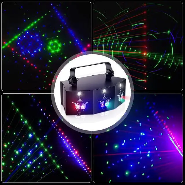 Alt view image 6 of 7 - Party Lights DJ Disco Light,9 Lens Stage Lighting Support DMX512 and Sound Activated with Remote Control Laser Lights for Parties Birthday Wedding Karaoke Bar KTV Club Stage Live Show