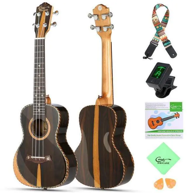 Main image of Concert Ukulele 23 inch UKS-2, 4 Strings Ukeleles For Beginners, Sapele Hawaiian Ukele with Ukulele Case and Ukele String Set (Ziricote Glossy)