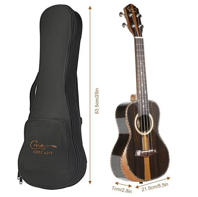 Alt view image 6 of 7 - Concert Ukulele 23 inch UKS-2, 4 Strings Ukeleles For Beginners, Sapele Hawaiian Ukele with Ukulele Case and Ukele String Set (Ziricote Glossy)