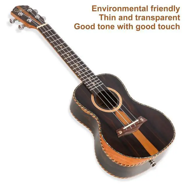 Alt view image 7 of 7 - Concert Ukulele 23 inch UKS-2, 4 Strings Ukeleles For Beginners, Sapele Hawaiian Ukele with Ukulele Case and Ukele String Set (Ziricote Glossy)