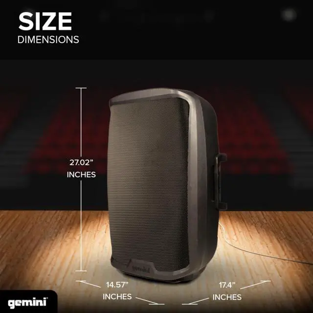 Alt view image 7 of 7 - 15" Bluetooth PA Speaker & Stand, 1000 Watts (AS-2115BT-PK) | 15" powered PA with tripod stand & mic - XLR/1/4" mic, guitar, RCA, XLR out - Bluetooth, USB, SD