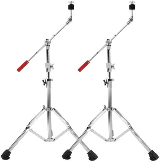 Main image of 2 Pack Heavy Duty Boom/Straight 2-in-1 Convertible Cymbal Stand | Upgraded Height Adjustable Drum Hardware with Double Braced Legs for Heavy Ride, Crash and Splash Cymbals