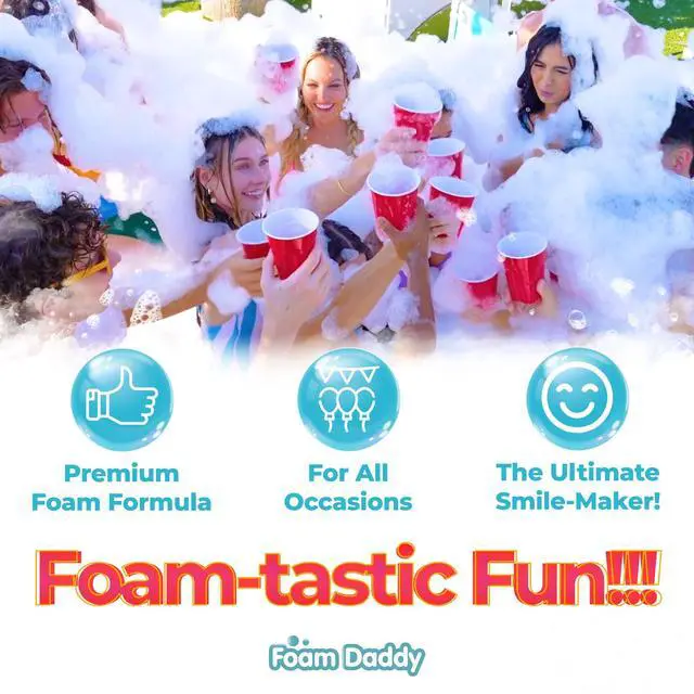 Alt view image 4 of 6 - FoamDaddy Professional Strength Ready Foam Solution Makes 300-400 Gallons of Foam Party Fun High Stacking, Hypoallergenic Designed for Any Foam Machine 5 Gallons
