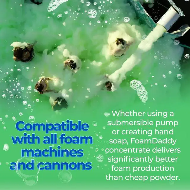 Alt view image 5 of 6 - FoamDaddy Professional Strength Ready Foam Solution Makes 300-400 Gallons of Foam Party Fun High Stacking, Hypoallergenic Designed for Any Foam Machine 5 Gallons