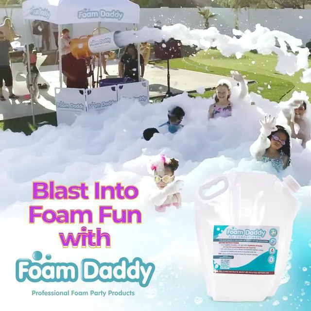 Alt view image 6 of 6 - FoamDaddy Professional Strength Ready Foam Solution Makes 300-400 Gallons of Foam Party Fun High Stacking, Hypoallergenic Designed for Any Foam Machine 5 Gallons