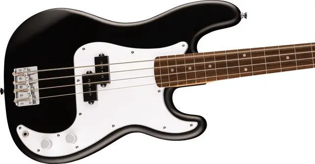 Alt view image 5 of 7 - Squier Debut Series Beginner Precision Bass Guitar, Matte Black | Starter electric bass guitar, free lessons included, ideal for beginners, Precision Bass tone