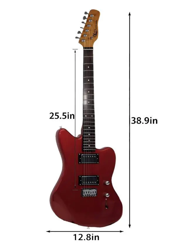 Alt view image 6 of 6 - Jazzmaster Mahogany Solid Body Electric Guitar,Roasted Maple Neck and Rosewood fingerboard,Bone Nut,6-String H-H Guitar,Professional/Full Size/Electric Guitars for Adults