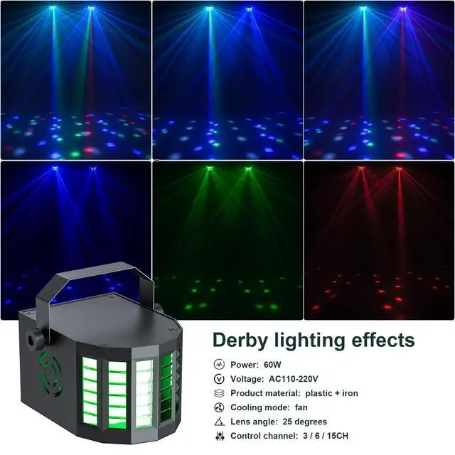Alt view image 4 of 7 - 5 in 1 Dj Lights with Stand 5.9ft,Led Dj Par Light+Effect Strobe Light Disco Party Lights for Parties Indoor Sound Activated DMX Wireless Control Mobile Stage Lighting with Carry Bag (Black 1PC)