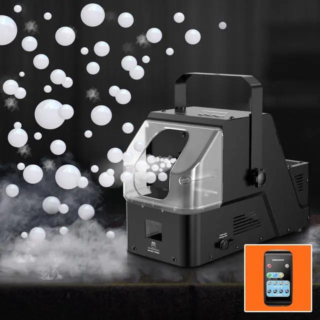 Main image of Bubble Fog Machine, 3-in-1 Bubble Fogger with Remote Control | 450W Power, Durable Metal Housing, Colorful Bubbles / Fog Bubbles / Continuous Fog, Perfect for Stage Wedding Halloween Party