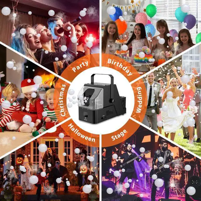 Alt view image 6 of 7 - Bubble Fog Machine, 3-in-1 Bubble Fogger with Remote Control | 450W Power, Durable Metal Housing, Colorful Bubbles / Fog Bubbles / Continuous Fog, Perfect for Stage Wedding Halloween Party
