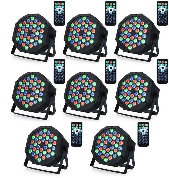 Main image of Dj Lights, 8 Pack 36 LED Par Lights Stage Lights with Sound Activated Remote Control & DMX Control, Stage Lighting Uplights for Wedding Club Music Show Christmas Holiday Party Lighting