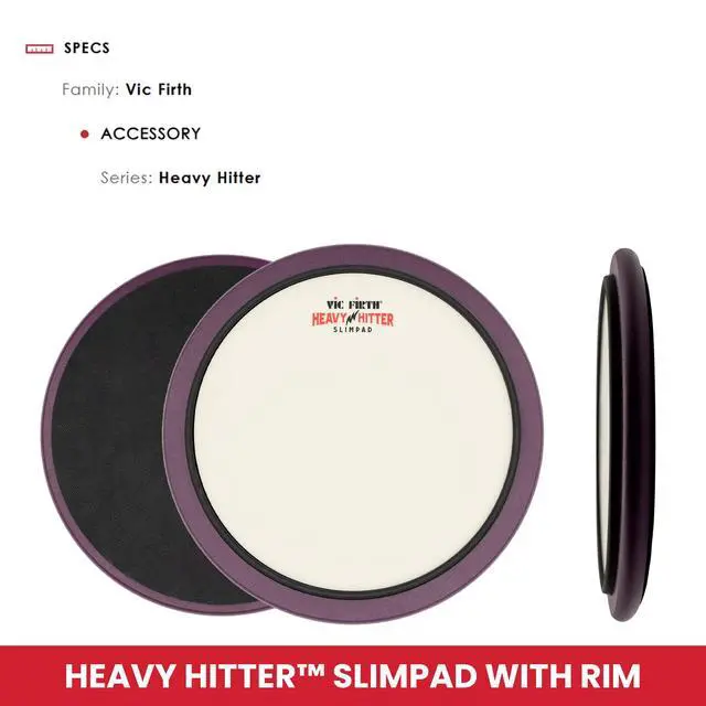 Alt view image 7 of 7 - HHPSLR Heavy Hitter Slimpad Practice Pad with Rim