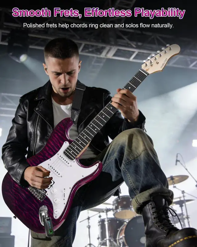 Alt view image 7 of 7 - UST-200 Beginner Electric Guitar Kit HSS Pickup, Versatile 5-Way Switch for Clean to High-Gain Tone, Full-Size ST Style Guitar for Starter & Intermediate Players, Gig Bag, Digital Tuner Purple