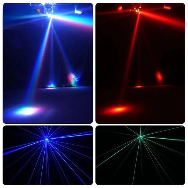 Alt view image 2 of 7 - Moving Head DJ Lights, DMX 512 Disco Strobe Lighting LED with Sound Activated Party RGBW Beam Lights Stage Lighting for Events DJ KTV Wedding Concert Festival