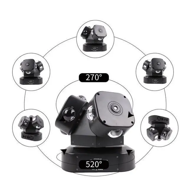 Alt view image 4 of 7 - Moving Head DJ Lights, DMX 512 Disco Strobe Lighting LED with Sound Activated Party RGBW Beam Lights Stage Lighting for Events DJ KTV Wedding Concert Festival