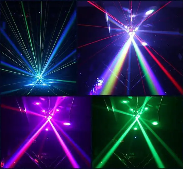 Alt view image 5 of 7 - Moving Head DJ Lights, DMX 512 Disco Strobe Lighting LED with Sound Activated Party RGBW Beam Lights Stage Lighting for Events DJ KTV Wedding Concert Festival