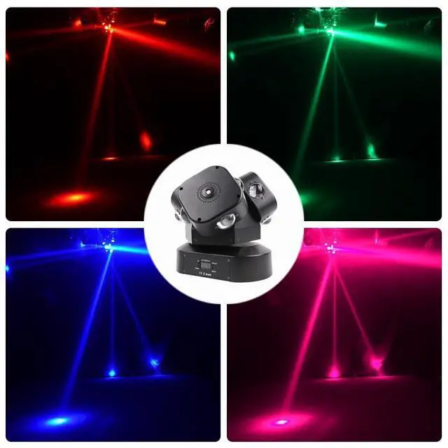 Alt view image 6 of 7 - Moving Head DJ Lights, DMX 512 Disco Strobe Lighting LED with Sound Activated Party RGBW Beam Lights Stage Lighting for Events DJ KTV Wedding Concert Festival