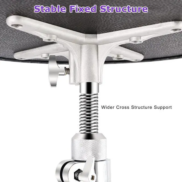 Alt view image 5 of 7 - Drum Throne Adjustable Height, Drum Stools Rotatable Padded Motorcycle Style Drum Seat Drum Chair with Anti-Slip Feet for Drummers, Adult