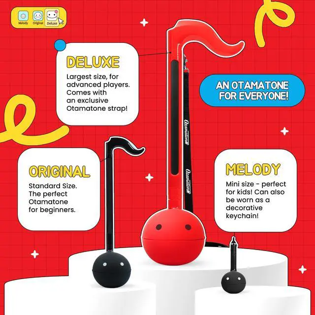 Alt view image 5 of 7 - Deluxe Japanese Electronic Synthesizer Musical Instrument - Red | Portable Digital Synthesizer from Japan by Maywa Denki with 3.5mm Aux Jack & Strap, Unique Gift for Teens & Adults