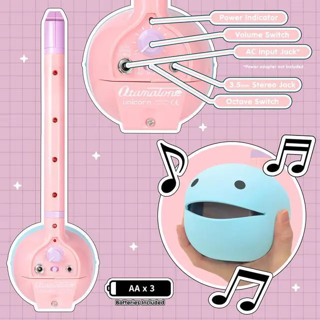 Alt view image 4 of 7 - Deluxe Electronic Synthesizer Musical Instrument - Unicorn | Portable Digital Synthesizer from Japan by Maywa Denki with 3.5mm Aux Jack & Strap, Unique Gift for Teens & Adults