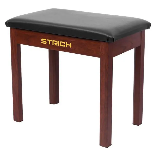 Alt view image 6 of 7 - Piano Bench with Storage, Solid Wood Keyboard Bench Piano Bookcase Stool Chair Seat with Padded Cushion, Deep Brown