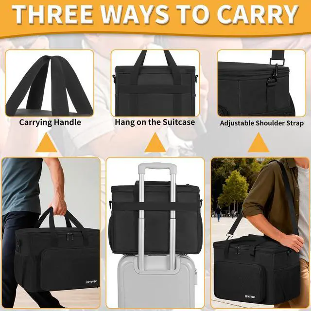 Alt view image 6 of 7 - 15 Slots Wireless System Microphone Case Bag, Mics Bag with Foam | Mic Storage Bag for Singing, Karaoke, Party Sound Equipment Carrying Case