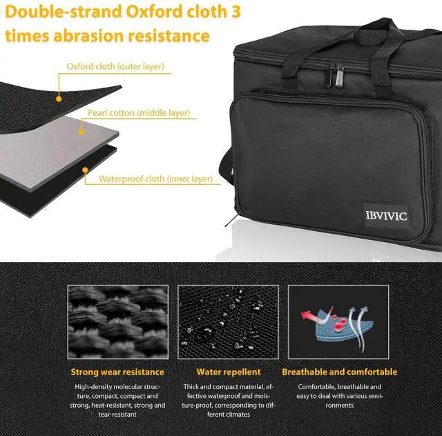 Alt view image 5 of 7 - 15 Slots Wireless System Microphone Case Bag, Mics Bag with Foam | Mic Storage Bag for Singing, Karaoke, Party Sound Equipment Carrying Case
