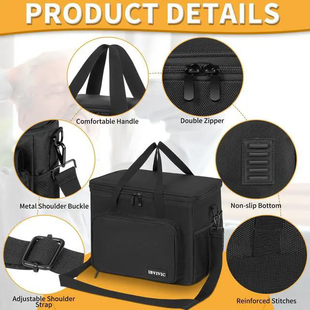 Alt view image 3 of 7 - 15 Slots Wireless System Microphone Case Bag, Mics Bag with Foam | Mic Storage Bag for Singing, Karaoke, Party Sound Equipment Carrying Case