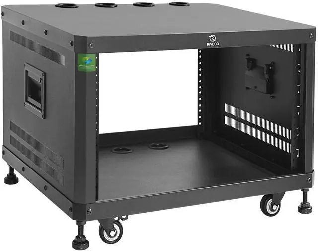 Main image of POMU 6U Stereo & Studio Rack with Caster Wheels, Rolling Network Cabinet, Open Frame Audio Rack for 19 inches Video Music Recording & IT Equipment, Obtuse Angel, Lifting Handle