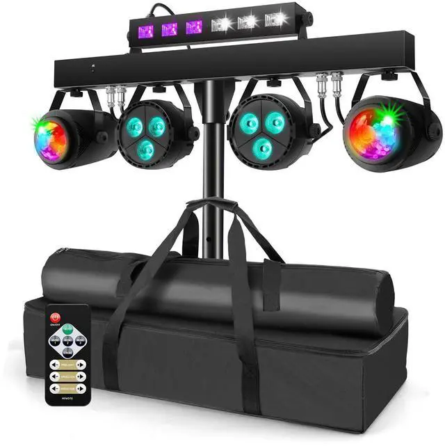 Main image of DJ Lights Package with Stand 7.5Ft, DJ Light for Parties Sound Activated, DMX & Remote Control Portable Gig Bar Lights LED Stage Lighting System for Band, Booth, Wedding, Events, Shows