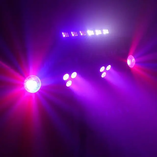 Alt view image 4 of 7 - DJ Lights Package with Stand 7.5Ft, DJ Light for Parties Sound Activated, DMX & Remote Control Portable Gig Bar Lights LED Stage Lighting System for Band, Booth, Wedding, Events, Shows