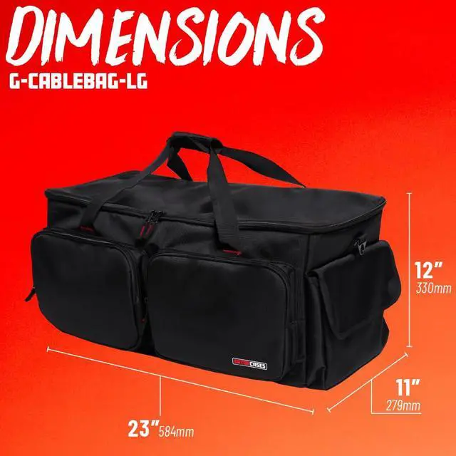 Alt view image 6 of 7 - Cases Cable & Accessory Organization Gig Bag, Large | 11" x 23" x 12 (G-CABLEBAG-LG)