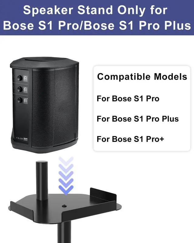 Alt view image 2 of 7 - New Upgrade Height Adjustable Speaker Stand for Bose S1 Pro / S1 Pro Plus / S1 Pro+, Extends 45" to 54", Holds up to 20LBS, Heavy Duty Speakers Stands for Bose, Easy to Install, with Screws