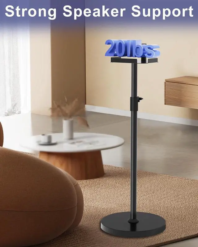 Alt view image 6 of 7 - New Upgrade Height Adjustable Speaker Stand for Bose S1 Pro / S1 Pro Plus / S1 Pro+, Extends 45" to 54", Holds up to 20LBS, Heavy Duty Speakers Stands for Bose, Easy to Install, with Screws