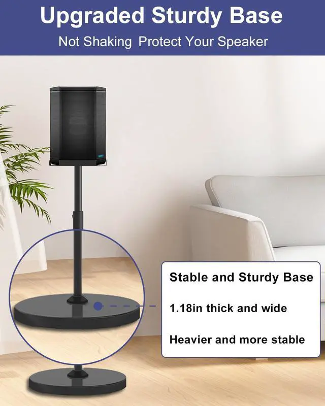 Alt view image 7 of 7 - New Upgrade Height Adjustable Speaker Stand for Bose S1 Pro / S1 Pro Plus / S1 Pro+, Extends 45" to 54", Holds up to 20LBS, Heavy Duty Speakers Stands for Bose, Easy to Install, with Screws